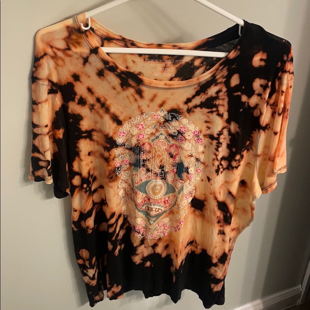 Lucky brand bleached dyed tshirt